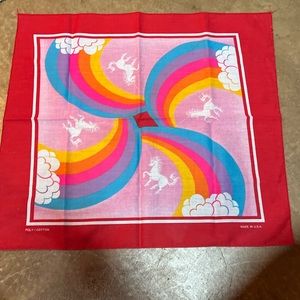 Vintage 90s rainbow unicorn scarf bandanna